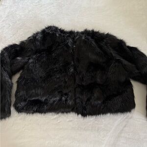 Zara Black Faux Fur Teddy Jacket